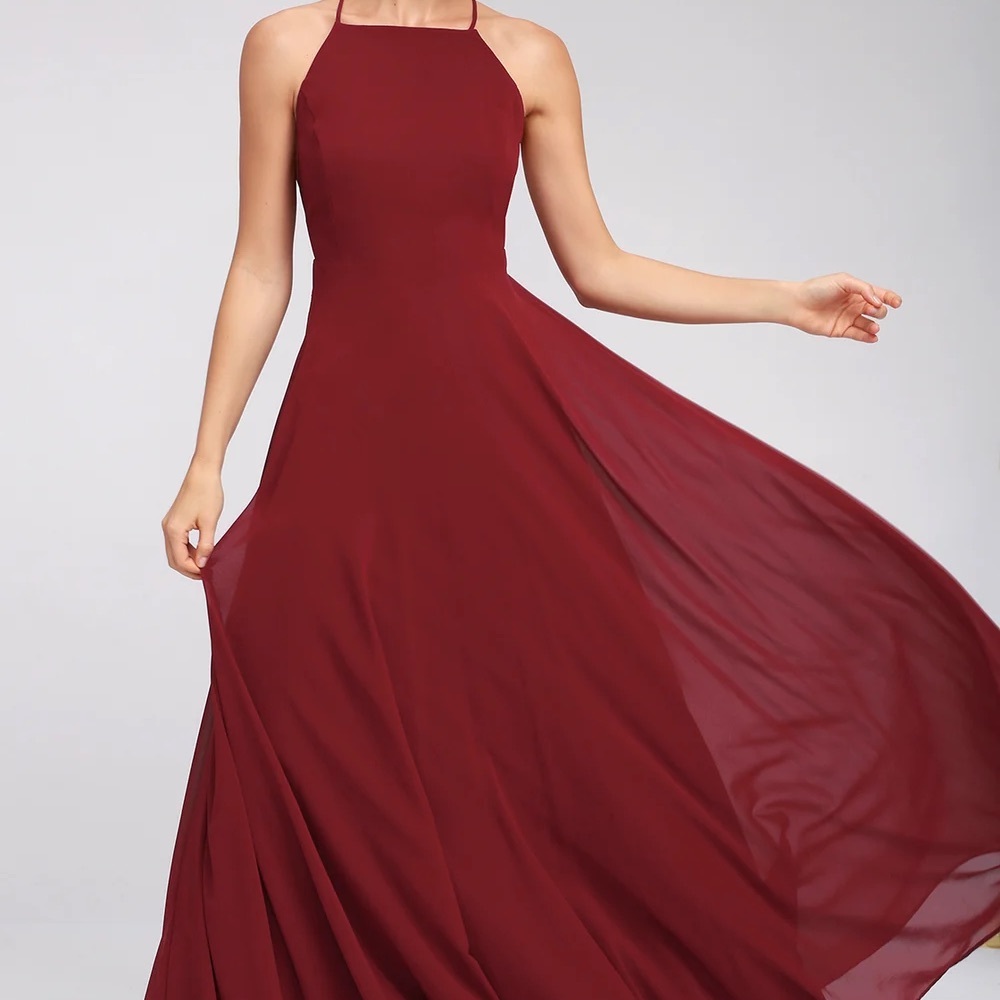 Lulus burgundy backless dress